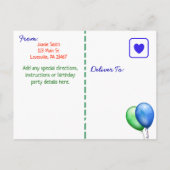 Choo Choo trein verjaardag uitnodiging (Achterkant)