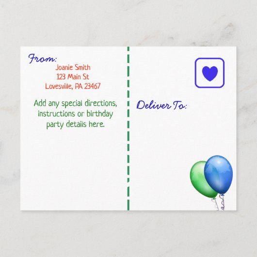 Choo Choo trein verjaardag uitnodiging (Achterkant)