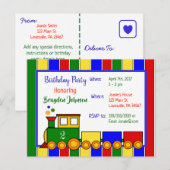 Choo Choo trein verjaardag uitnodiging Briefkaart (Voorkant / Achterkant)