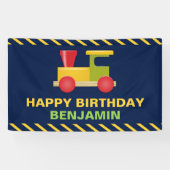 Choo Choo Trein Verjaardagsfeestje Spandoek (Horizontaal)