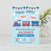 Choo Choo trein verjaardagsuitnodigingen Kaart (Staand voorkant)