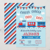 Choo Choo trein verjaardagsuitnodigingen Kaart (Voorkant / Achterkant)