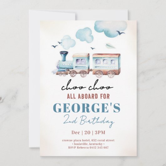 Choo Choo trein vervoer jongen verjaardag Kaart (Voorkant)
