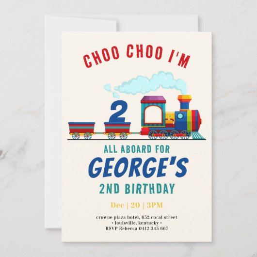 Choo Choo Trein Voertuig Vervoer Verjaardag Kaart (Voorkant)