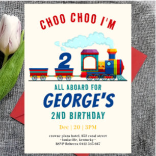 Choo Choo Trein Voertuig Vervoer Verjaardag Kaart