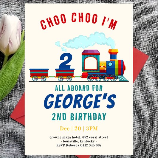 Choo Choo Trein Voertuig Vervoer Verjaardag Kaart