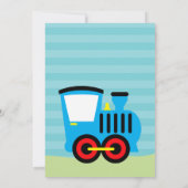 choo choo treinstel uitnodiging blauw rood (Achterkant)