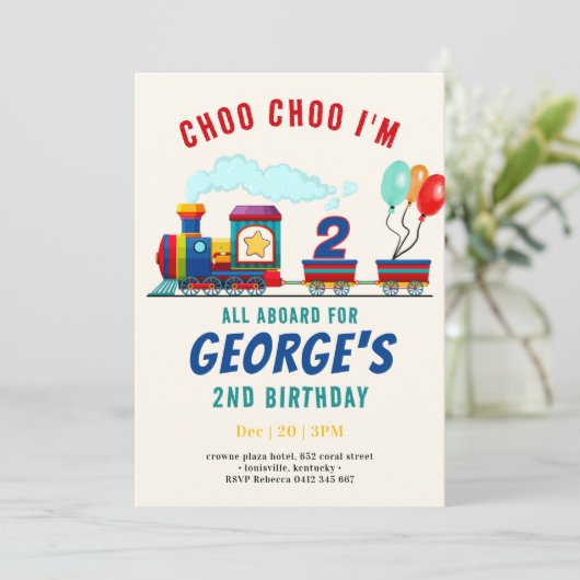 Choo Choo Treinvervoer Verjaardag I Kaart (Staand voorkant)