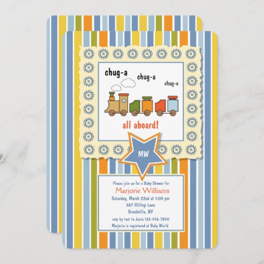 Choo Choo Uitnodiging (Voorkant / Achterkant)