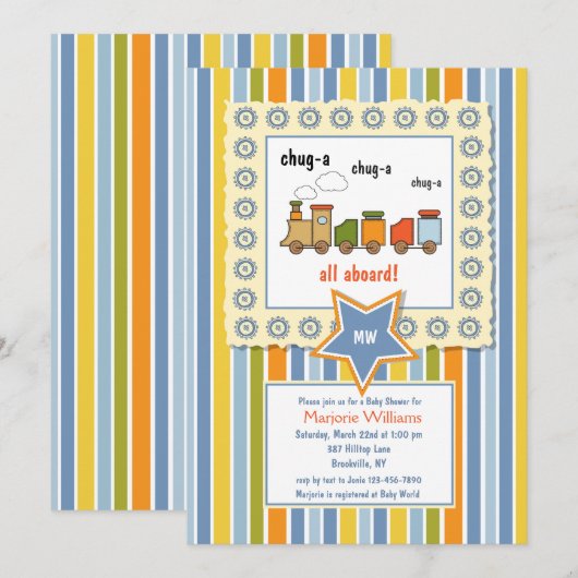 Choo Choo Uitnodiging (Voorkant / Achterkant)