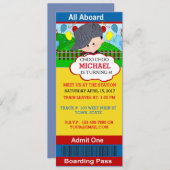 Choo Choo verjaardagsuitnodiging Kaart (Voorkant / Achterkant)