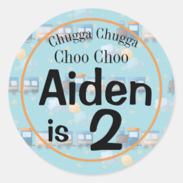 Choo choo-verjaarfeest ronde sticker