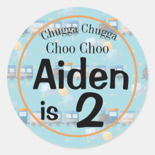 Choo choo-verjaarfeest ronde sticker