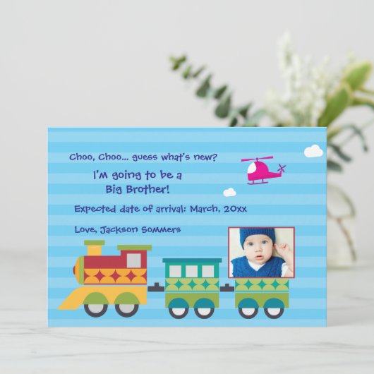 Choo Choo Wat is de nieuwe zwangerschap aankondigi Aankondiging (Staand voorkant)
