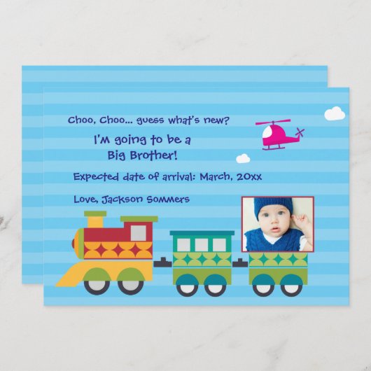 Choo Choo Wat is de nieuwe zwangerschap aankondigi Aankondiging (Voorkant / Achterkant)