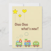 Choo Choo Wat is er nieuw? Zwangerschap Fotoaankon Aankondiging (Voorkant)