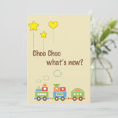 Choo Choo Wat is er nieuw? Zwangerschap Fotoaankon Aankondiging (Staand voorkant)