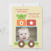 Choo Choo Wat is er nieuw? Zwangerschap Fotoaankon Aankondiging (Achterkant)