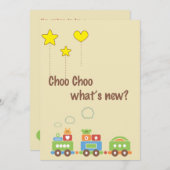 Choo Choo Wat is er nieuw? Zwangerschap Fotoaankon Aankondiging (Voorkant / Achterkant)