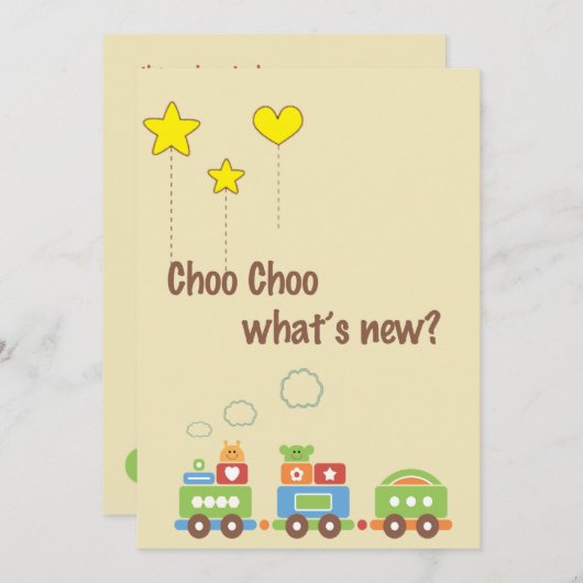 Choo Choo Wat is er nieuw? Zwangerschap Fotoaankon Aankondiging (Voorkant / Achterkant)