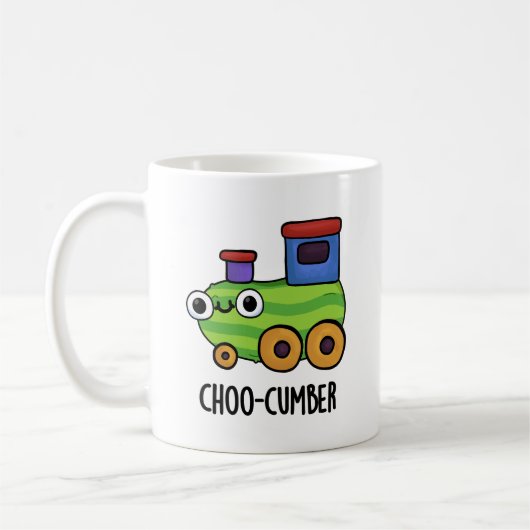 Choo-cumber Funny Cucumber Pun Koffiemok (Links)