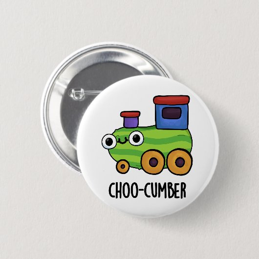Choo-cumber Funny Cucumber Pun Ronde Button 5,7 Cm (Voorkant /achterkant)
