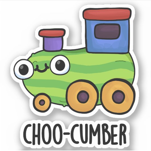 Choo-cumber Funny Cucumber Pun Sticker (Voorkant)