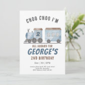 ChooChoo Trein Voertuig Vervoer Verjaardag Kaart (Staand voorkant)