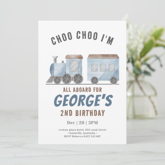 ChooChoo Trein Voertuig Vervoer Verjaardag Kaart (Staand voorkant)