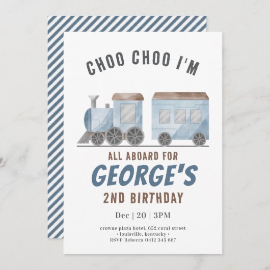 ChooChoo Trein Voertuig Vervoer Verjaardag Kaart (Voorkant / Achterkant)