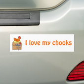 Chook House Funny Chicken op House Cartoon Bumpersticker (Op auto)