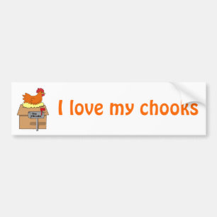 Chook House Funny Chicken op House Cartoon Bumpersticker