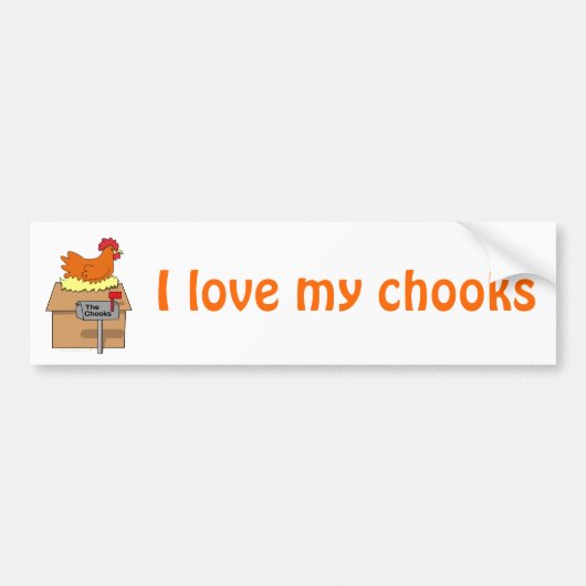 Chook House Funny Chicken op House Cartoon Bumpersticker (Voorkant)
