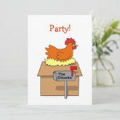 Chook House Funny Chicken op House Cartoon Kaart (Staand voorkant)