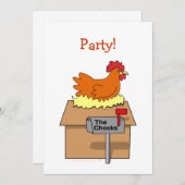 Chook House Funny Chicken op House Cartoon Kaart (Voorkant / Achterkant)