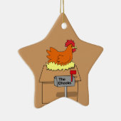 Chook House Funny Chicken op House Cartoon Keramisch Ornament (Rechts)