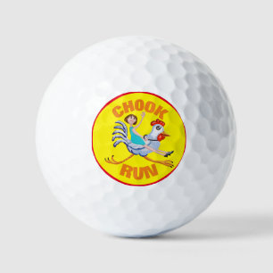 Chook met gele achtergrond golfballen