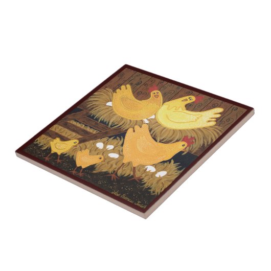 Chookie House Printed Ceramic Tile Tegeltje (Zijkant)