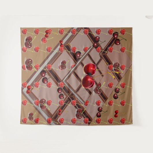 Choolaat en kersen wandkleed (Voorkant (horizontaal))