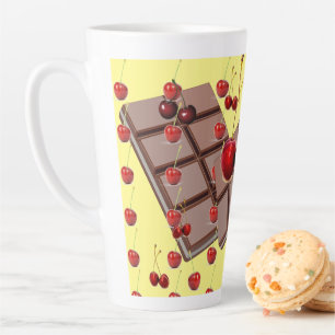 Choolate & Kersen met Geel Latte Mok