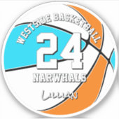 choose ANY team colors athlete name basketball Sticker (Voorkant)