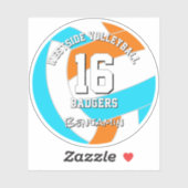choose ANY team colors athlete name volleyball Sticker (Vel)