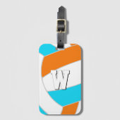 choose ANY team colors volleyball player monogram Bagagelabel (Voorkant (verticaal))