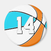 choose ANY team colors w jersey number basketball Magneet (Voorkant)
