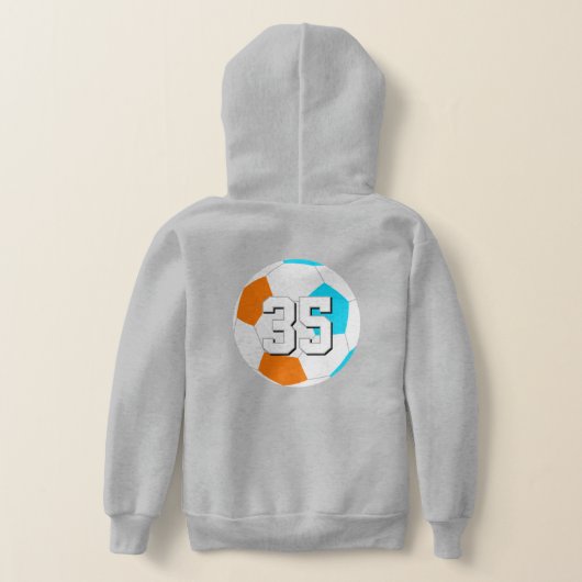 Choose ANY team colors w jersey number soccer (Laag Achter)