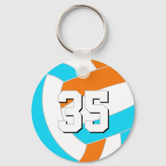 choose ANY team colors w jersey number volleyball Sleutelhanger (Voorkant)