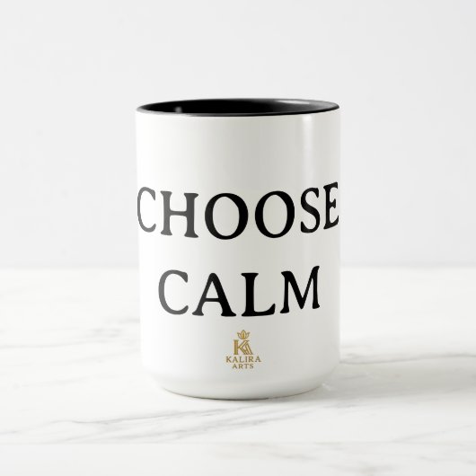 Choose Calm – Minimal Coffee Mug | Aesthetic Zen Q Mok (Midden)