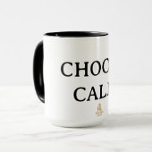 Choose Calm – Minimal Coffee Mug | Aesthetic Zen Q Mok (Voorkant links)