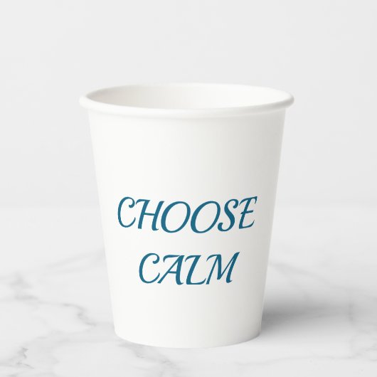 Choose Calm – Minimal Coffee Mug | Aesthetic Zen Q Papieren Bekers (Voorkant)
