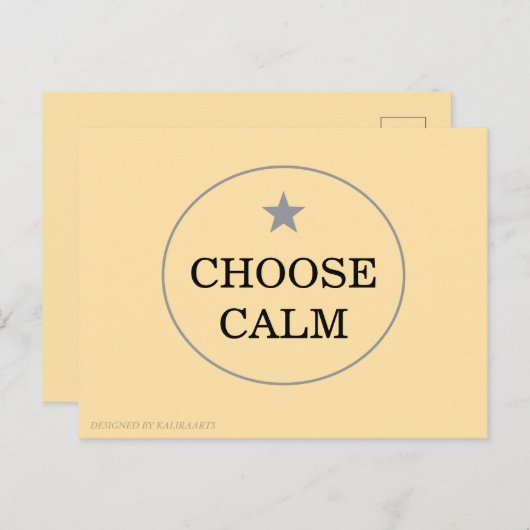 Choose Calm – Minimal Greeting Card |   Briefkaart (Voorkant / Achterkant)